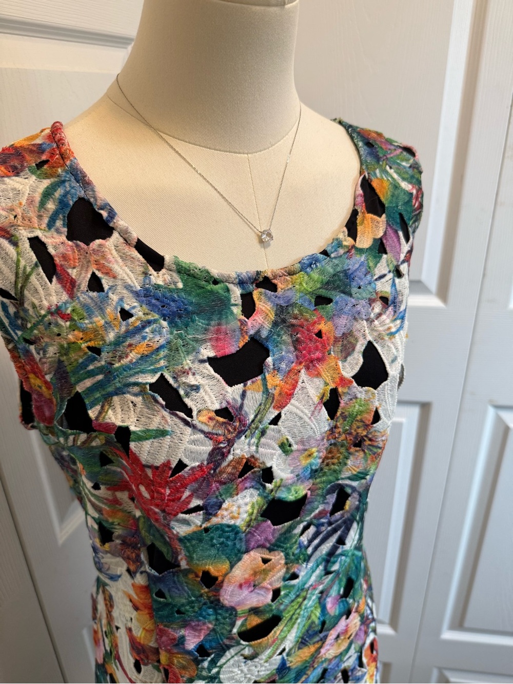 Joseph Ribkoff Multicolor Floral Lace Midi Dress - Picture 4 of 11